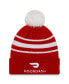 ფოტო #2 პროდუქტის Men's Red, White Bubba Wallace Door Dash Knit Pom Cuff Beanie