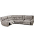 Фото #3 товара CLOSEOUT! Terrine 5-Pc. Fabric Sectional with 2 Power Motion Recliners and 1 USB Console, Created for Macy's