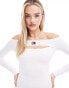 Фото #2 товара Tommy Jeans Off the Shoulder Mini Dress in White