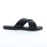 Фото #1 товара Bruno Magli Amato MB2AMAA0 Mens Black Leather Slip On Slides Sandals Shoes 7