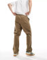 ASOS DESIGN relaxed pull on linen trouser in washed khaki