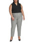 Plus Size Heathered Straight Career Pants