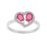Gentle silver ring with rubies R-FS-5648R