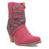 Фото #4 товара Dingo Bandida Paisley Studded Round Toe Cowboy Booties Womens Pink Casual Boots