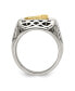 Фото #2 товара Stainless Steel 14k Gold Accent Antiqued Polished Eagle Ring