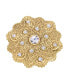 Crystal Gold-Tone Flower Brooch