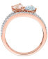 Фото #3 товара Morganite (3/4 ct. t.w.), Aquamarine (3/8 ct. t.w.) & Diamond (1/4 ct. t.w.) Double Row Ring in 10k Rose Gold