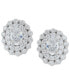 ფოტო #3 პროდუქტის Lab Grown Diamond Oval Halo Stud Earrings (1-1/2 ct. t.w.) in 14k White Gold