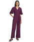 Фото #1 товара Women's Flutter-Sleeve Wide-Leg Jumpsuit