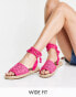 ASOS DESIGN Wide Fit June rope tie espadrilles sandals in pink