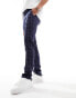 Фото #2 товара ASOS DESIGN smart skinny trousers in navy window pane check