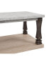 Elegant 2-Tier Rectangle Coffee Table with Vintage Glam Style