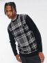 Фото #1 товара Fred Perry tartan panel jumper in black