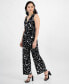 ფოტო #3 პროდუქტის Petite Printed Tie-Waist Sleeveless Jumpsuit, Created for Macy's