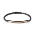 Black steel bracelet with bronze detail VEDB109B