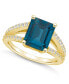 ფოტო #1 პროდუქტის London Blue Topaz and Diamond Accent Ring in 14K Yellow Gold