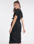 Фото #4 товара Closet London wrap tie midi dress in black