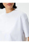 Фото #21 товара 4sak50014ek 000 Beyaz Kadın Pamuk Jersey Kısa Kollu Crop T-shirt