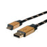 ROLINE 11.88.8825 - 0.8 m - USB A - Micro-USB B - USB 2.0 - Male/Male - Black - Gold