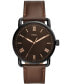 ფოტო #1 პროდუქტის Men's Copeland Brown Leather Strap Watch 42mm