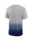 Men's Heathered Gray and Heathered Navy Boston Red Sox Iconic Team Ombre Dip-Dye T-shirt