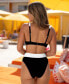 Фото #3 товара Women’s Cupshe X JoJo Colorblock Underwire Bikini Top & V-Waist Bottoms Set