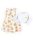 ფოტო #3 პროდუქტის Baby Girls Cotton Dress and Cardigan Set, Citrus Orange