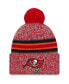 Фото #1 товара Men's Red Tampa Bay Buccaneers 2023 Sideline Cuffed Knit Hat With Pom