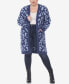 ფოტო #1 პროდუქტის Plus Size Leopard Print Open Front Sherpa Sweater