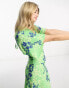 Фото #4 товара Платье повседневное ASOS – Длинное платье в зеленом цвете с цветочным принтом и декоративными швами