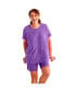 ფოტო #1 პროდუქტის Plus Size Two-Piece French Terry Sleep Set