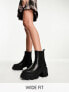 Фото #1 товара ALDO Wide Fit Talanariel chunky ankle boots in black leather