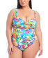 Plus Size Away We Go Shirred One-Piece Swimsuit