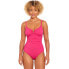 Фото #1 товара Time and Tru One Piece Swimsuit Women XL Pink V-Neck Shoulder Straps Sleeveless