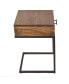 Фото #5 товара Mango Wood Side Table With Drawer And Cantilever Iron Base, Brown And Black