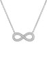 Arabella Cubic Zirconia Infinity 18" Pendant Necklace in Sterling Silver