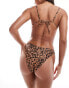 Фото #3 товара Miss Selfridge leopard ruched bikini bottoms