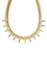 Фото #1 товара 14k Gold-Plated Multicolor Cubic Zirconia & Nano Gem Statement Necklace, 14" + 4-1/2" extender