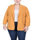 ფოტო #1 პროდუქტის Plus Size Long Sleeve Scuba Crepe Jacket