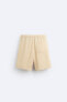 Textured lyocell - cotton bermuda shorts