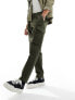 Jack & Jones tapered smart cargo trouser with front pleat in khaki