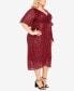 Фото #3 товара Plus Size Naomi Sequin Wrap Midi Dress