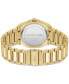 Фото #2 товара Men's Reno Gold-Tone Stainless Steel Bracelet Watch 42mm