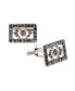 Jewelry Silver-Tone Crystal Rectangle Cufflinks