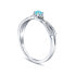 Silver ring with blue Topaz and Brilliance Zirconia JJJR1100TS