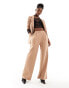 Фото #2 товара AllSaints Aleida wide suit trousers in brown