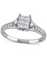 ფოტო #1 პროდუქტის Diamond Emerald Cluster Engagement Ring (1/2 ct. t.w.) in 14k White Gold