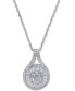 Фото #1 товара Macy's diamond Baguette Cluster Pendant Necklace (1/2 ct. t.w.)