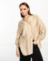 Фото #4 товара Object oversized shirt with sheen in cream