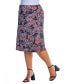 Фото #4 товара Plus Size Elastic Waist Knee Length Skirt